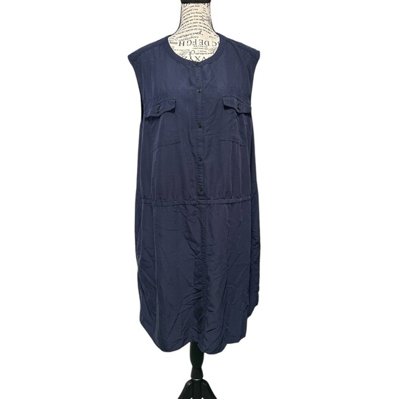Old‎ Navy Shift Dress XXL Navy Travel Vacation Twee Lagenlook EUC - Picture 1 of 8